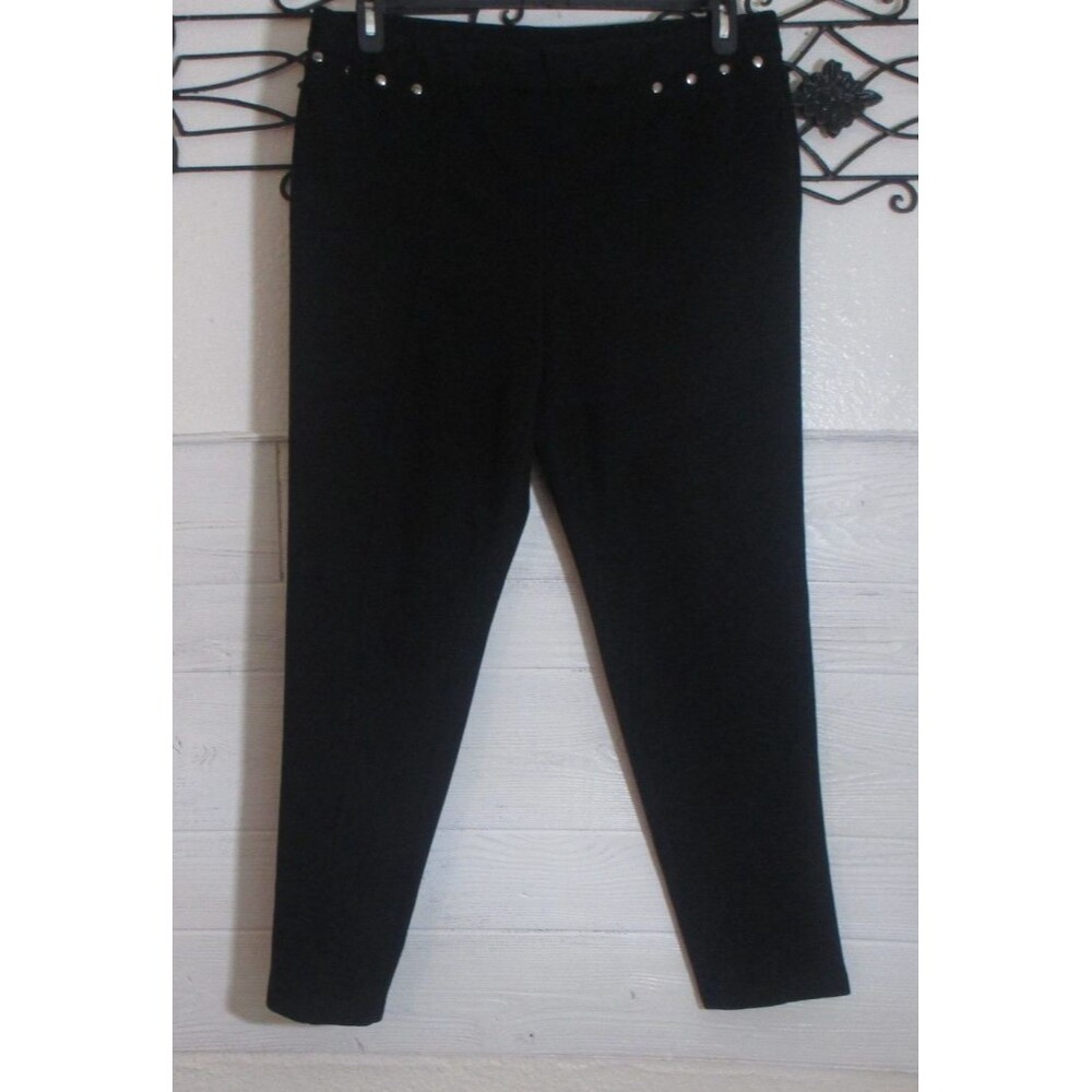 Style & Co Pull On Knit Pants Women's Size XL Black Stretch Tapered Leg